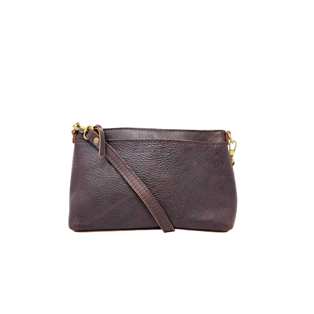 Portland Leather Goods Classic Poppy Crossbody Coldbrew Brown Full Grain Leather